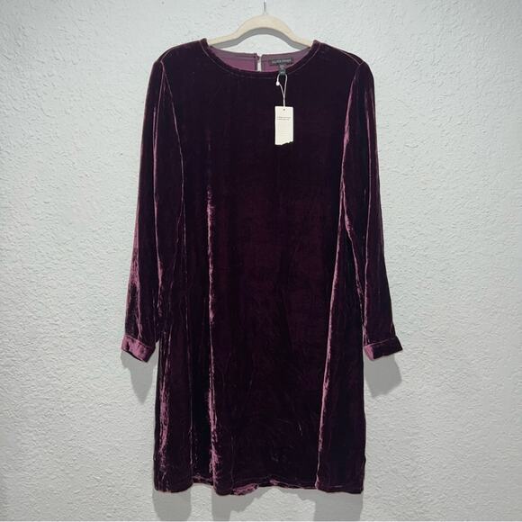Eileen Fisher Velvet Crew Neck Dress - Picture 4 of 9